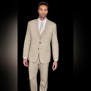 Jackson James Beige Suit Wedding Date, Formal, Prom Size 48